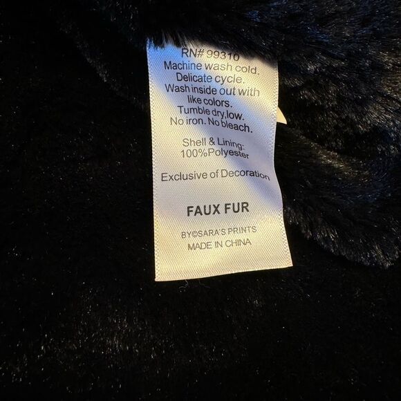 Vintage Widgeon Faux Fur Coat - Black Size Small / medium Lux Winter Outerwear - Picture 6 of 7